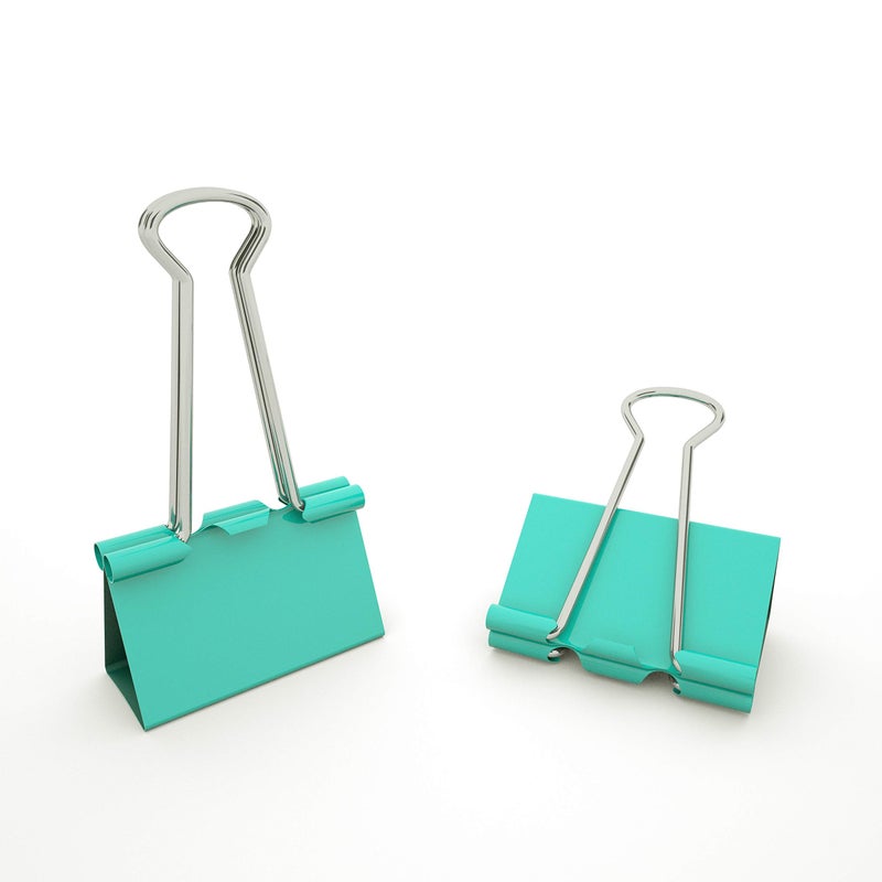 Nctinystore Binder Clips Medium Metal Clamp 1.25 inch / 32 mm (Light-Green, 24-PCS) - Image 1